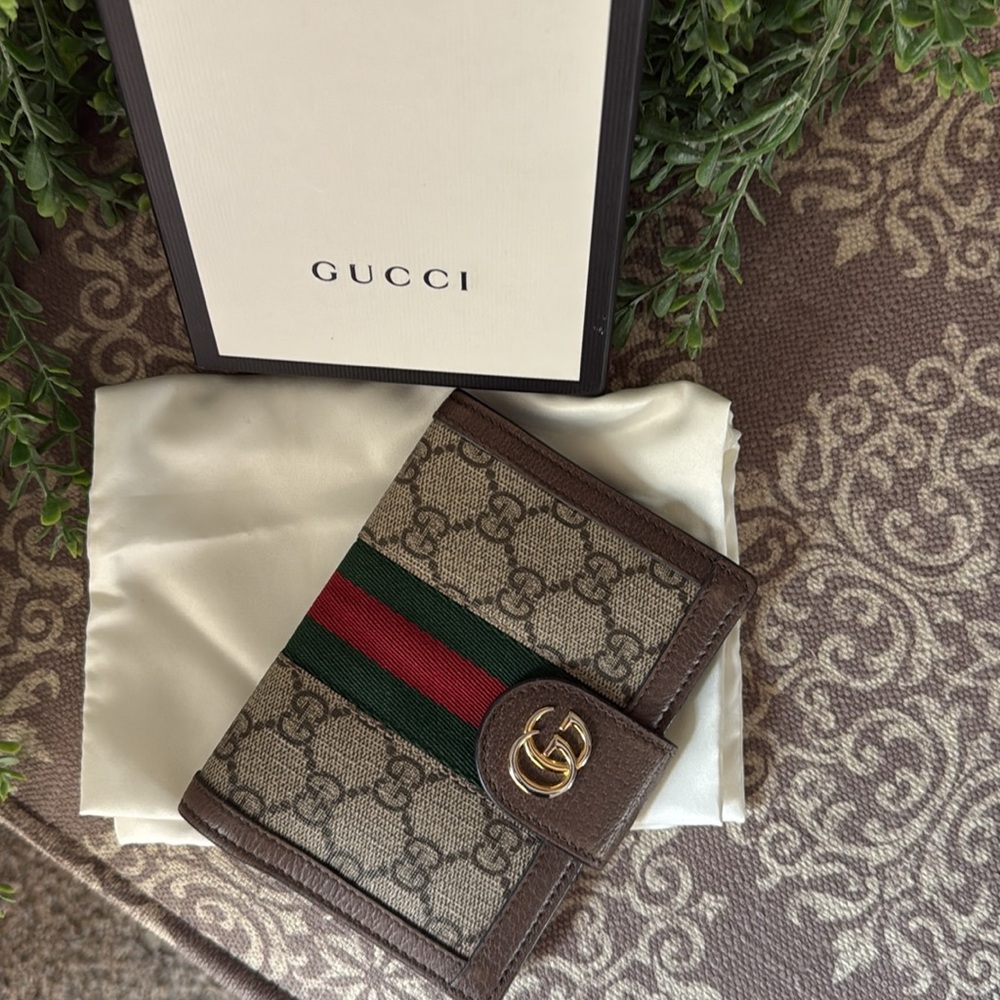Gucci GG Supreme Monogram Web Ophidia Passport Case W/ COA BOX+DUST BAG - Picture 16 of 16